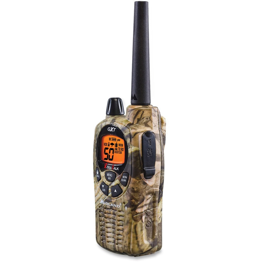 Midland GXT1050VP4 2-Way Pair - 50 Radio Channels - Upto 190080 ft - 38 Total Privacy Codes - CTCSS - Auto Squelch, Keypad Lock, Silent Operation - Water Proof - AA - 2 / Each