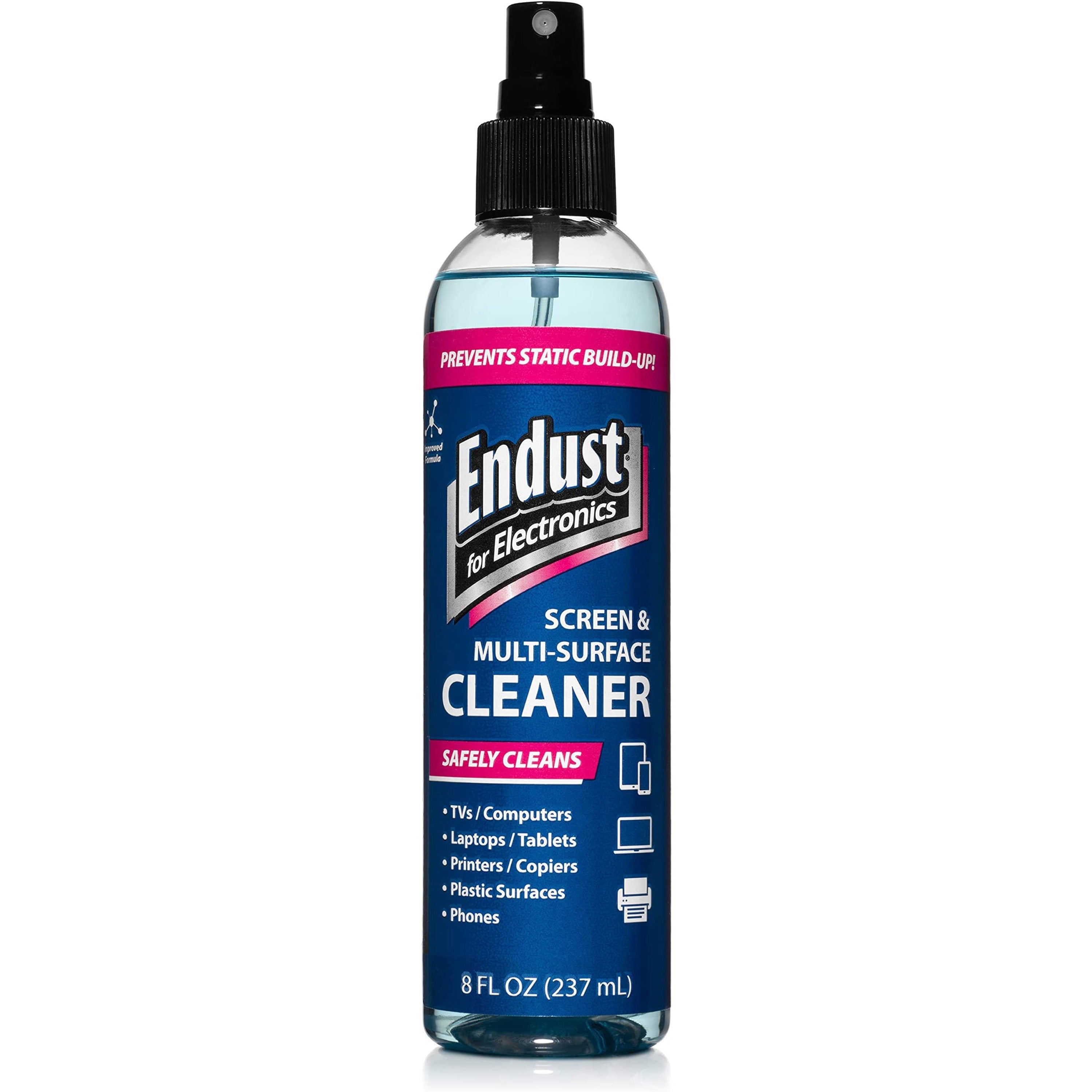 Endust Anti-Static Electronics Cleaner - For Multi Surface, Electrical Equipment - 8 fl oz - Ammonia-free, Anti-static, Oil-free, Wax-free, Streak-free, Residue-free - BluePump Spray - 1 Each