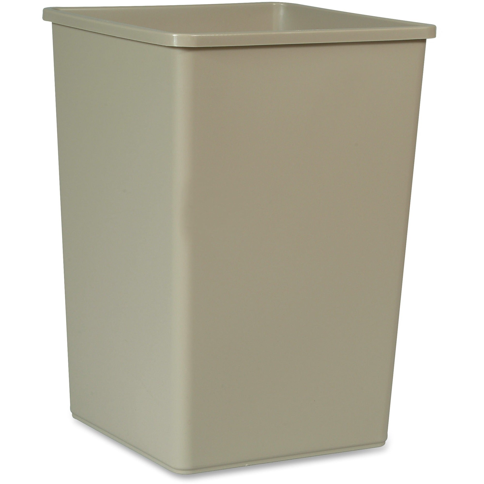 Rubbermaid Commercial Untouchable Square Container - 35 gal Capacity - Square - Durable, Crack Resistant, Rugged, Compact - Plastic - Beige - 1 Each