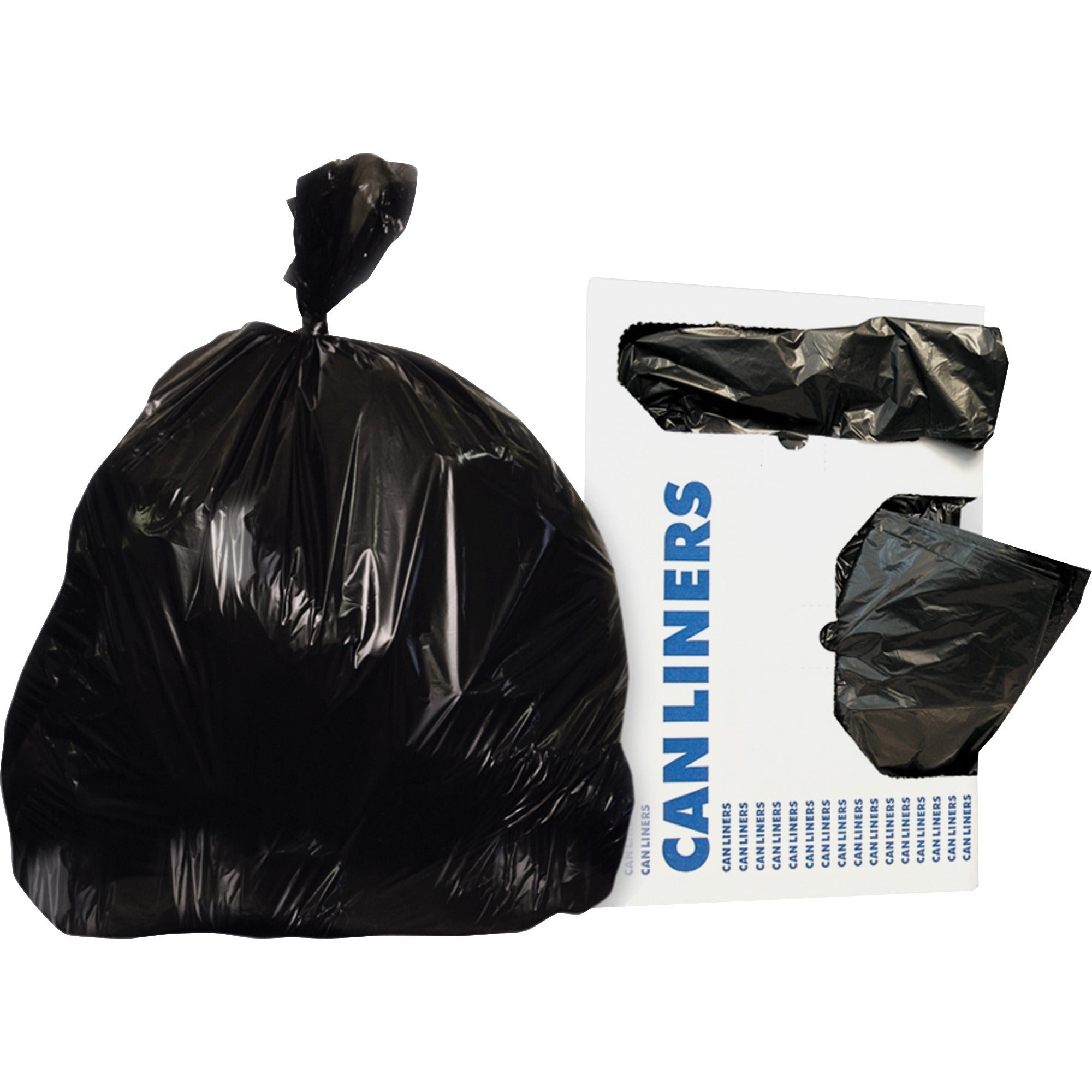Heritage Low-density Dark Can Liner - 45 gal Capacity - 46" Length x 40" Width x 1.50 mil (38 Micron) Thickness - Low Density - Black - Resin - Can - Recycled - 100 / Carton
