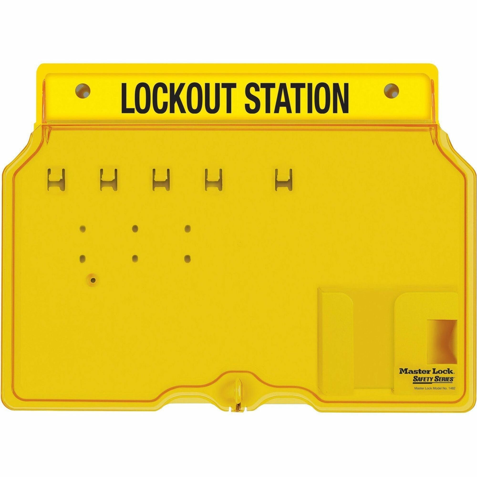 Master Lock Unfilled Padlock Lockout Station with Cover - 4 x Padlock - 12.25" Height x 16" Width x 1.75" Depth - Impact Resistant, Heat Resistant, Lockable - Plastic - 1 Each