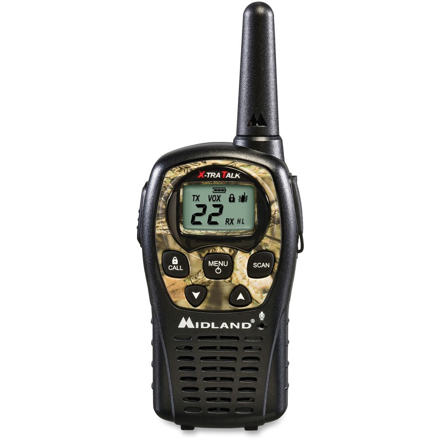 Midland LXT535VP3 24-mile Range 2-Way - 22 Radio Channels - 22 GMRS - Upto 126720 ft - Auto Squelch, Keypad Lock, Silent Operation - Water Resistant - Camouflage, Mossy Oak - 2 / Each