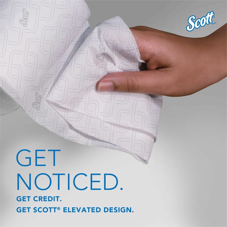 Scott Coreless High-Capacity Jumbo Roll Toilet Paper with Elevated Design - 2 Ply - 3.78" Width x 1150 ft Length - White - Fiber - 12 / Carton