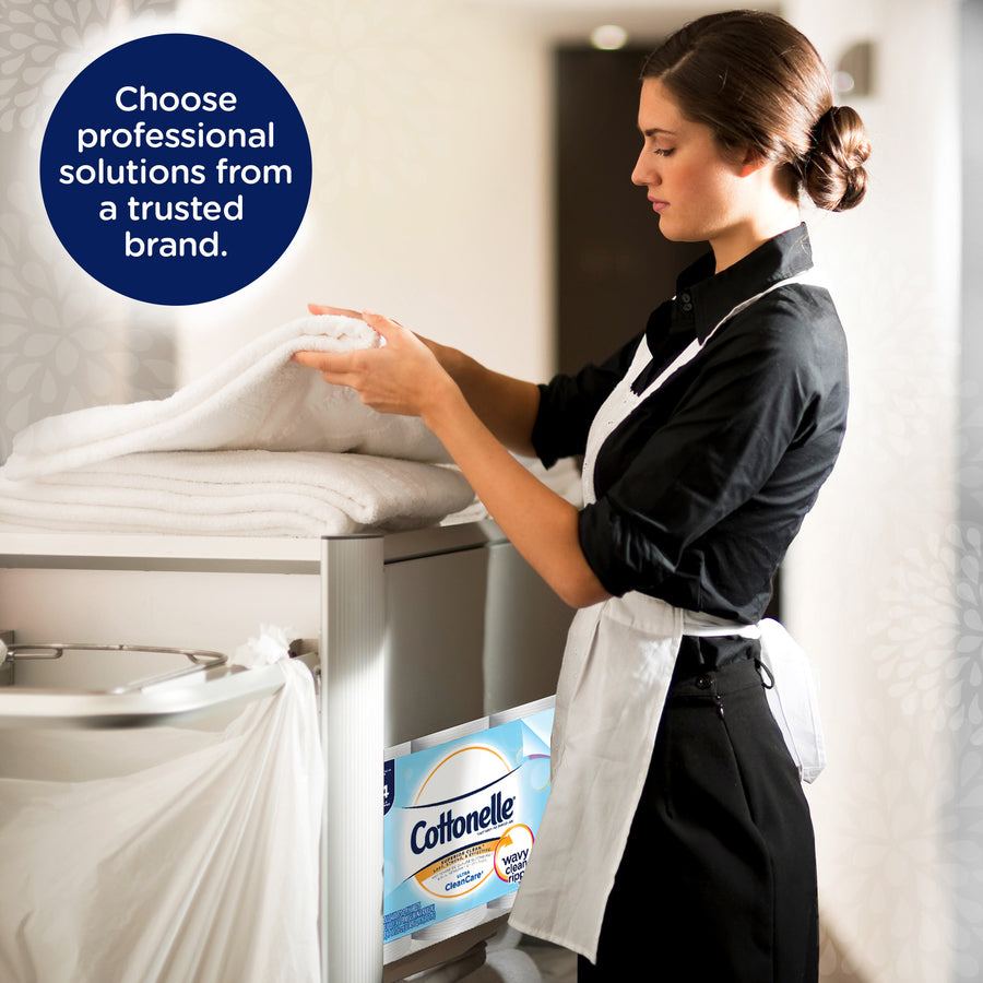 Cottonelle Clean Care Bathroom Tissue - 1 Ply - 4.20" Width x 4" Length - White - 12 Rolls Per Pack - 12 Pack - 4 / Carton