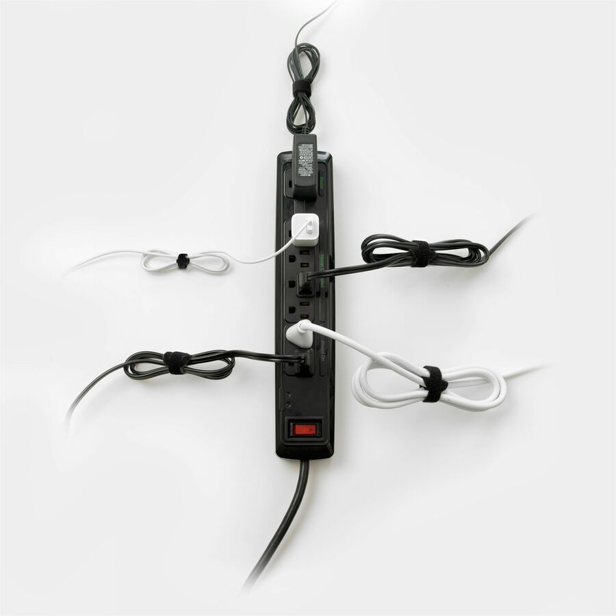 VELCRO®  ONE-WRAP Ties 8in x 1/4in Ties Black 25 ct - Tie - Black - 40 lb Loop Tensile - 8" Length - 25 / Pack