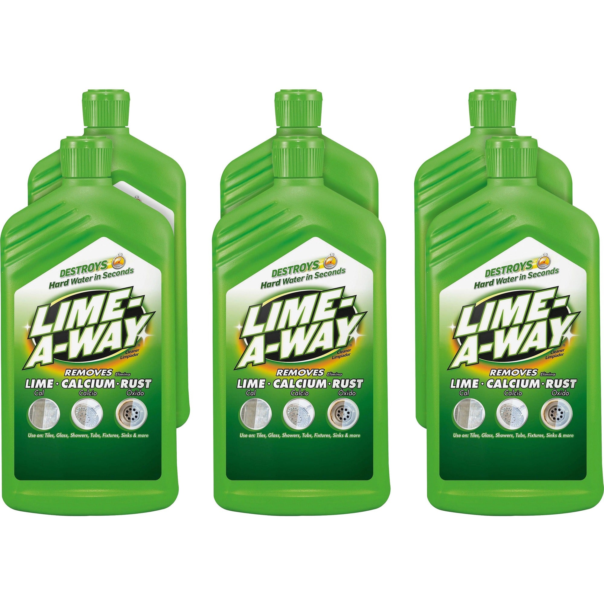 Lime-A-Way Cleaner - For Multipurpose - 28 fl oz (0.9 quart) - Recommended For: Limescale Remover, Calcium Deposit Remover, Rust Remover, Soil Remover, Stain Remover - Unscented - Clear - 6 / Carton