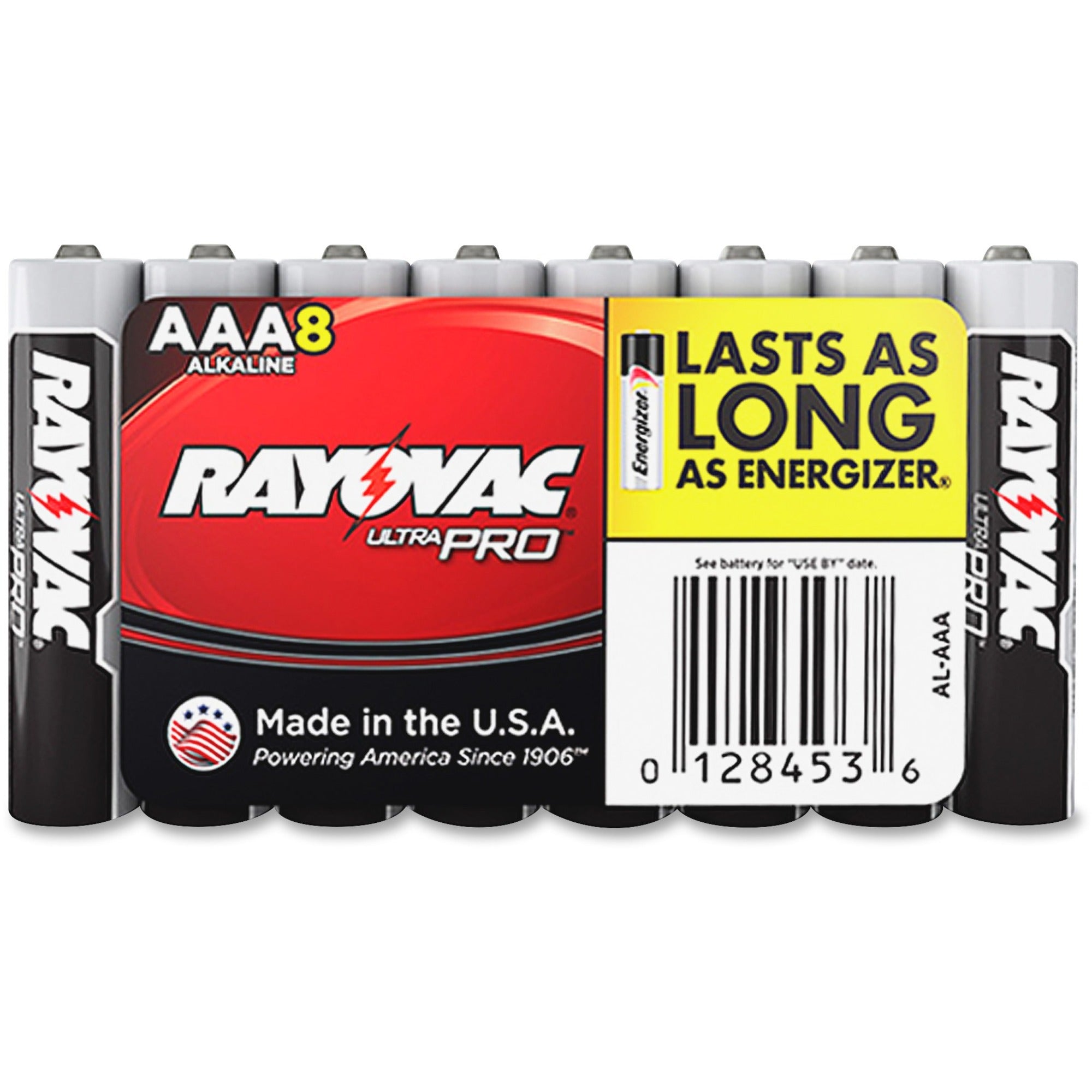 Rayovac Ultra Pro Alkaline AAA Battery 8-Packs - For Multipurpose - AAA - 1.5 V DC - 8/Pack - 12 / Carton