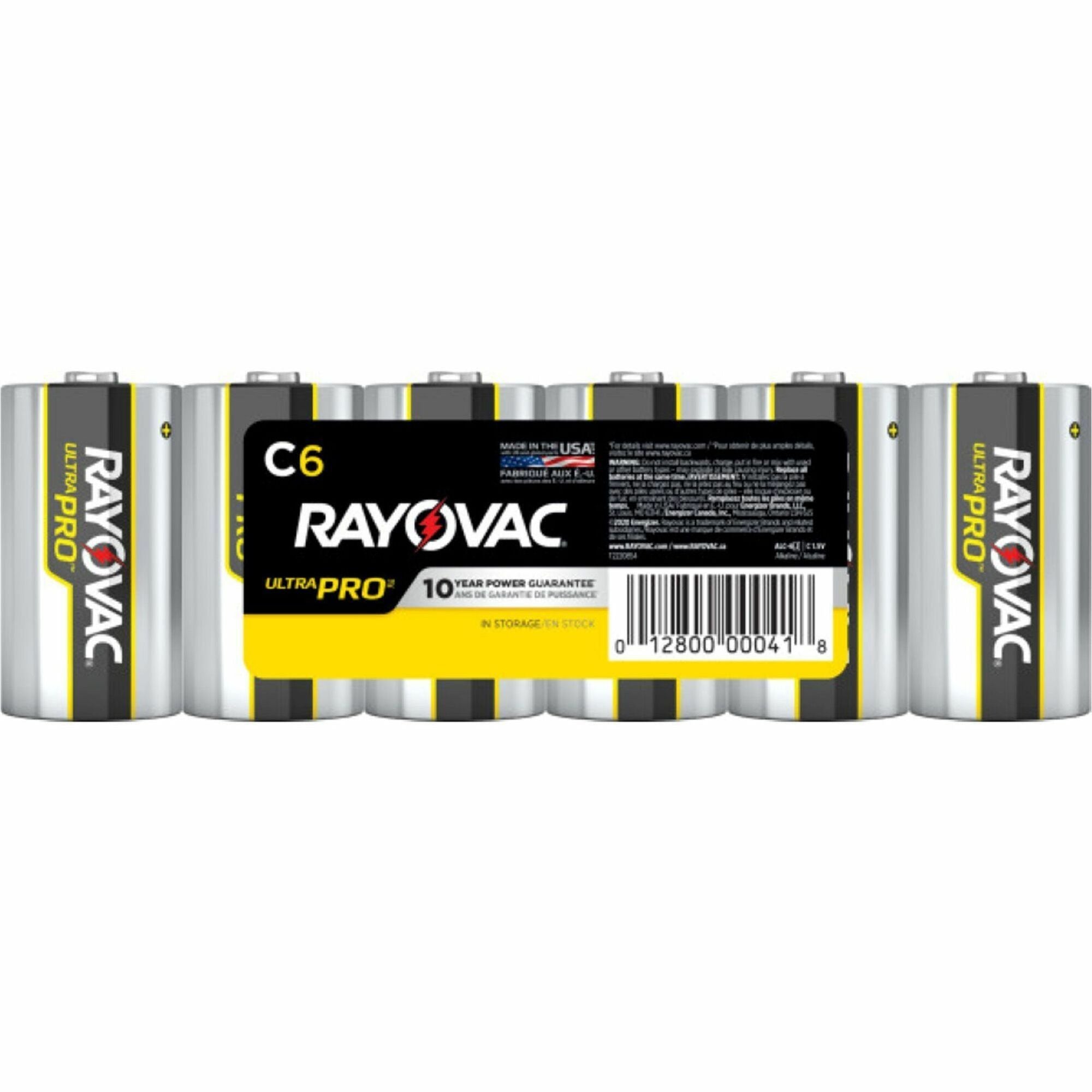 Rayovac Ultra Pro Alkaline C Battery 6-Packs - For Multipurpose - C - 1.5 V DC - 6/Pack - 12 / Carton