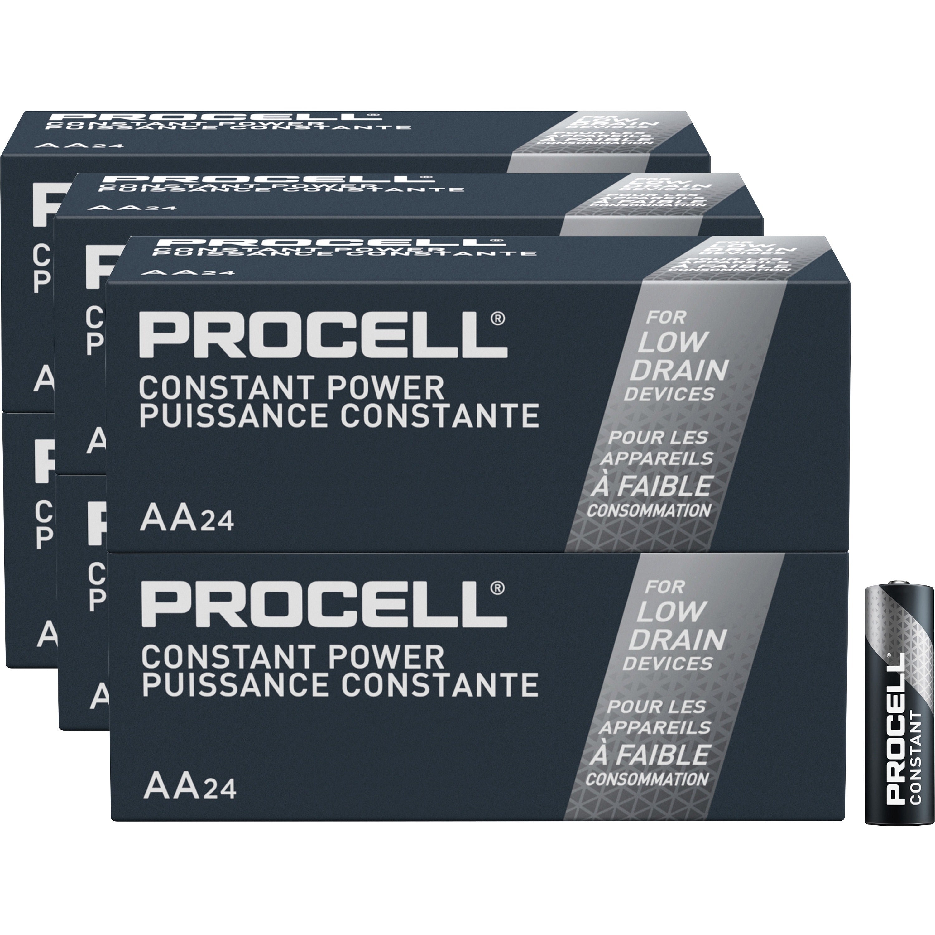 Procell by Duracell Alkaline AA Battery Boxes of 24 - For Multipurpose - AA - 2100 mAh - 1.5 V DC - 24/Box - 6 / Carton
