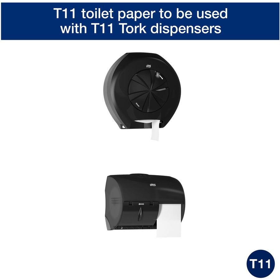 TORK Universal Bath Tissue Roll with OptiCore - 2 Ply - 3.80" Width x 288.30 ft Length - 865 Sheets/Roll - 5.60" Roll Diameter - 1 45/64" Core - White - Paper - 36 / Carton