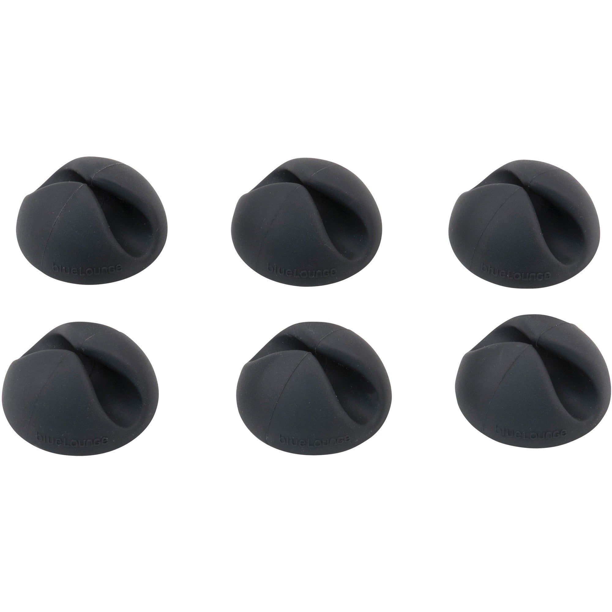 Bluelounge CableDrop Cable Anchors - Cable Clip - Black - 1.10" Length - 6 / Pack