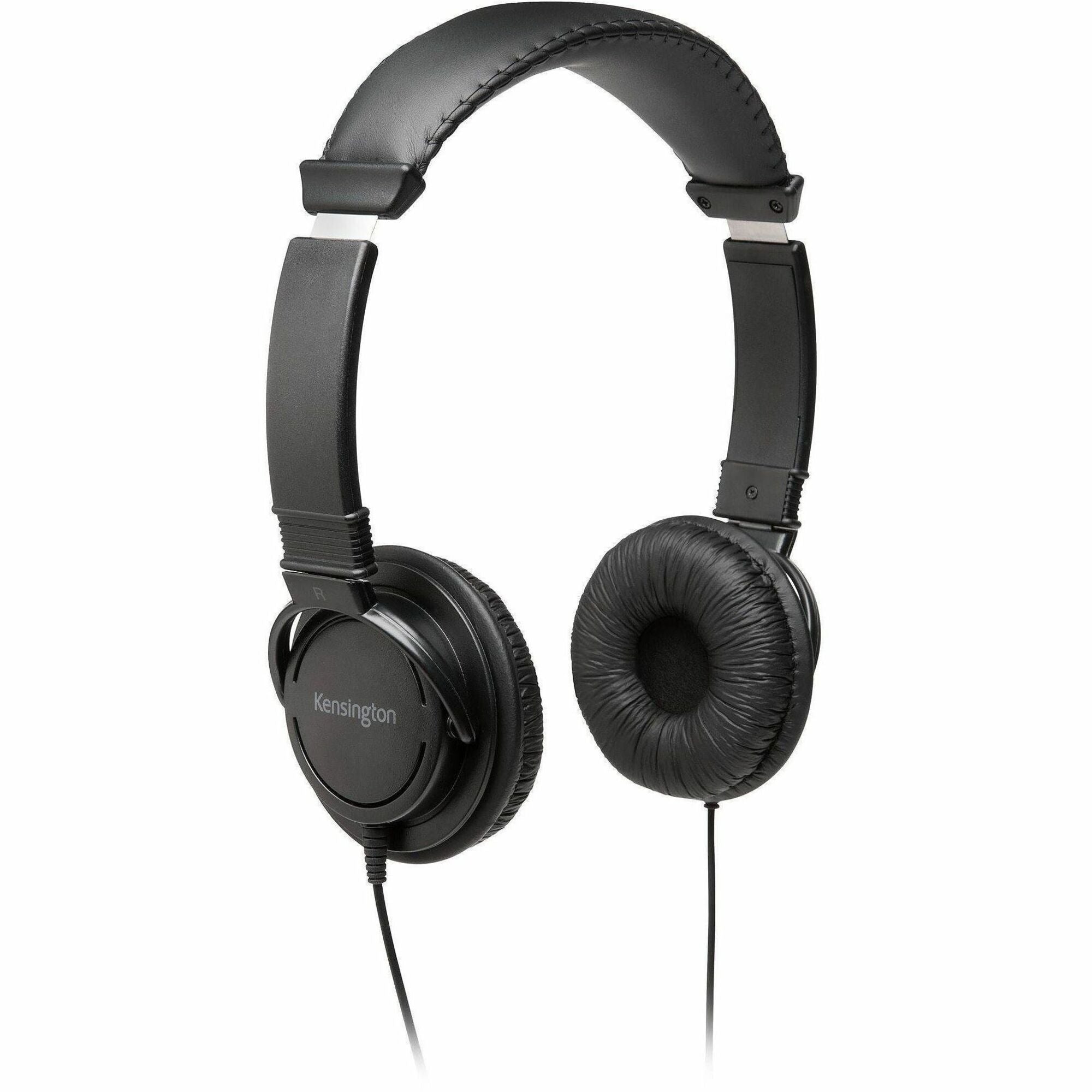 Kensington USB Hi-Fi Headphones - Stereo - USB Type A - Wired - Over-the-head - Binaural - Circumaural - 6 ft Cable - Black - 1 Each