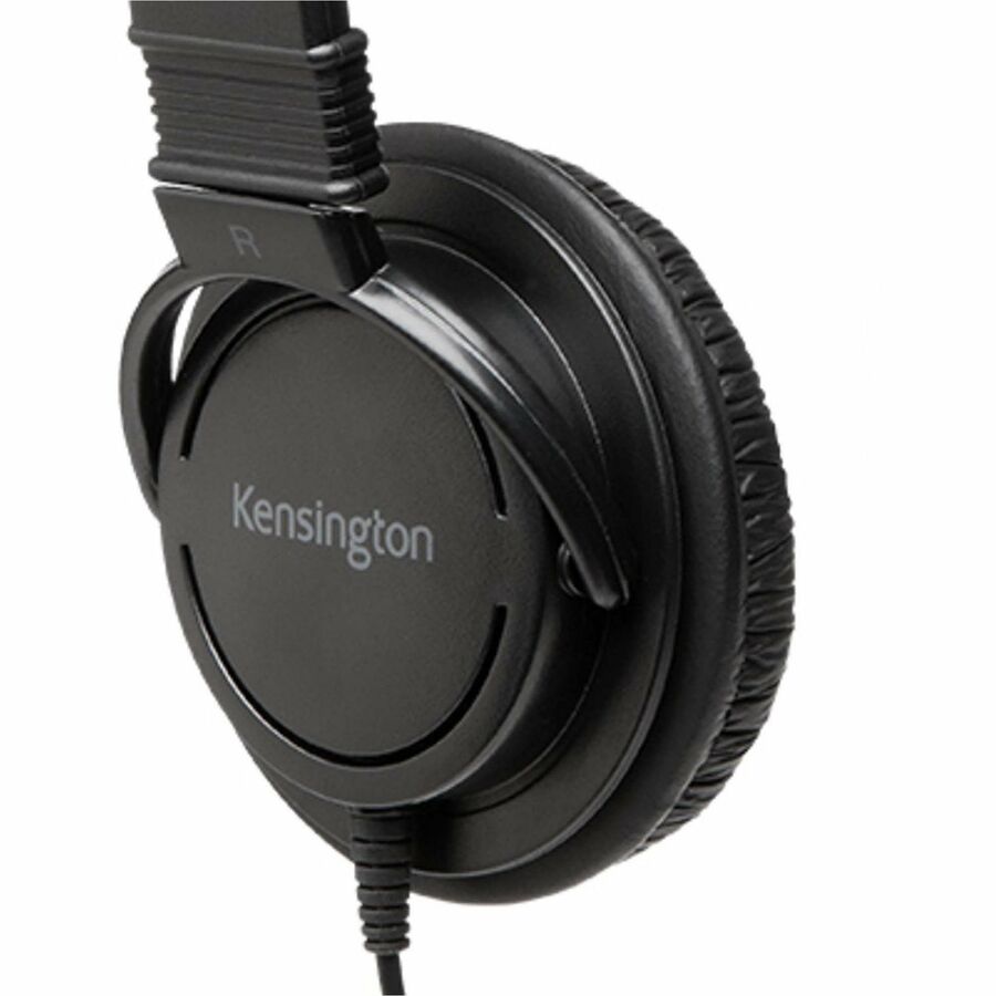 Kensington USB Hi-Fi Headphones - Stereo - USB Type A - Wired - Over-the-head - Binaural - Circumaural - 6 ft Cable - Black - 1 Each