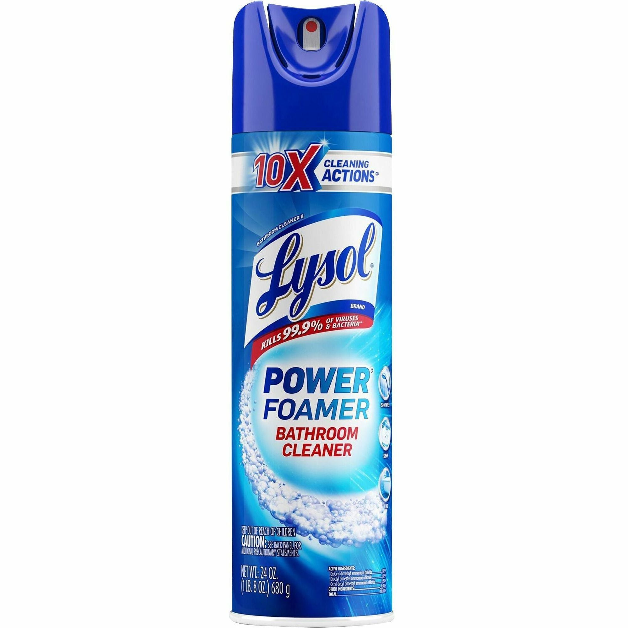 Lysol Power Foam Bathroom Cleaner - 24 fl oz (0.8 quart) - White Clear - 1 Each