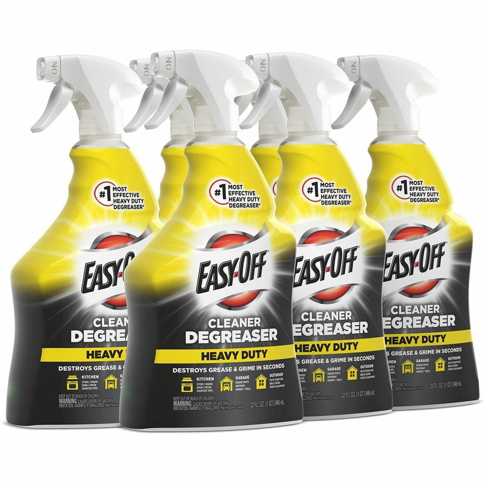 Easy-Off Cleaner Degreaser - Ready-To-Use - 32 fl oz (1 quart) - Heavy Duty - Clear - 6 / Carton