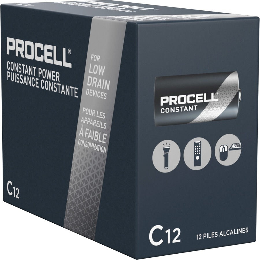 Procell by Duracell Alkaline C Battery Boxes of 12 - For Multipurpose - C - 7000 mAh - 1.5 V DC - 12/Box - 6 / Carton