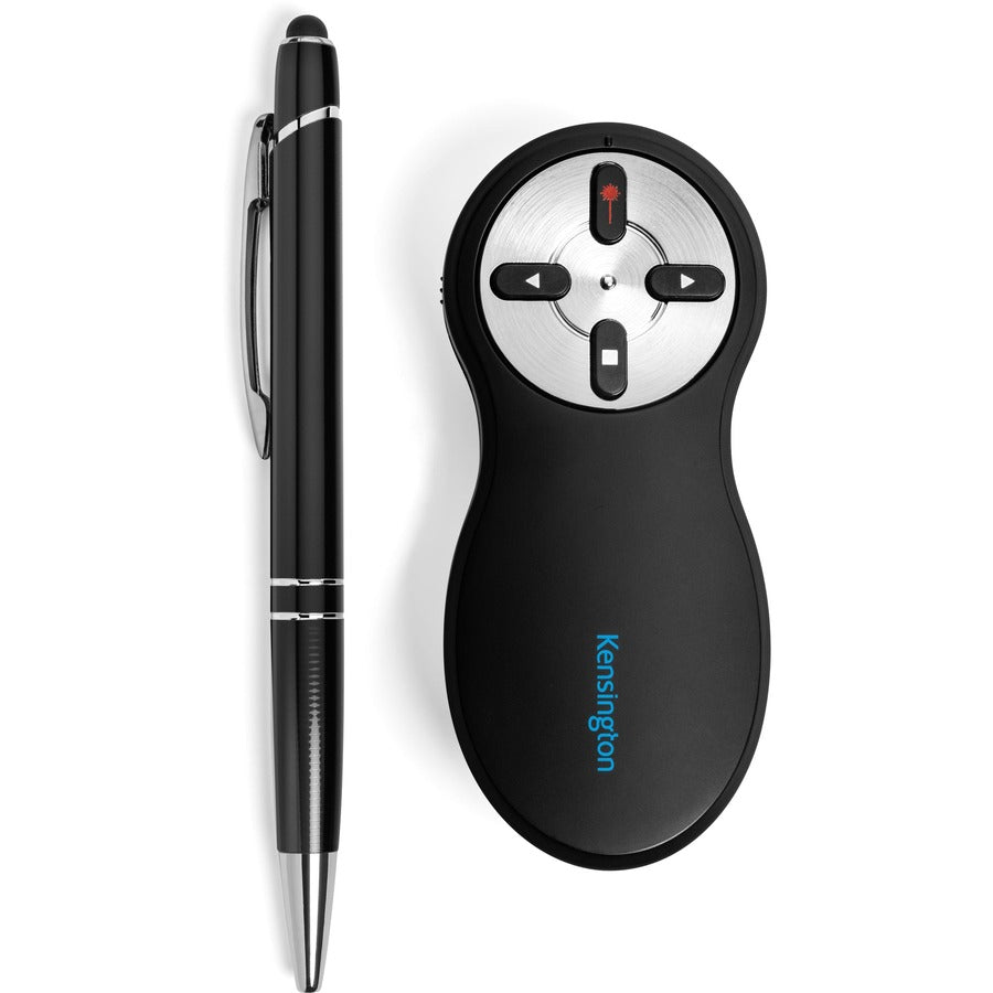 Kensington Wireless Presenter with Red Laser - Nano Receiver - Wireless - Radio Frequency - 2.40 GHz - Black - USB Type A - 4 Button(s) - 1 Each - TAA Compliant