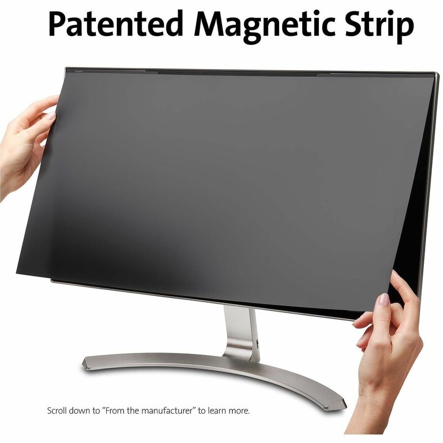 Kensington MagPro 27.0" Monitor Privacy Screen with Magnetic Strip Black - For 27" Widescreen LCD Monitor - 16:9 - Scratch Resistant, Damage Resistant - Anti-glare - 1 Each