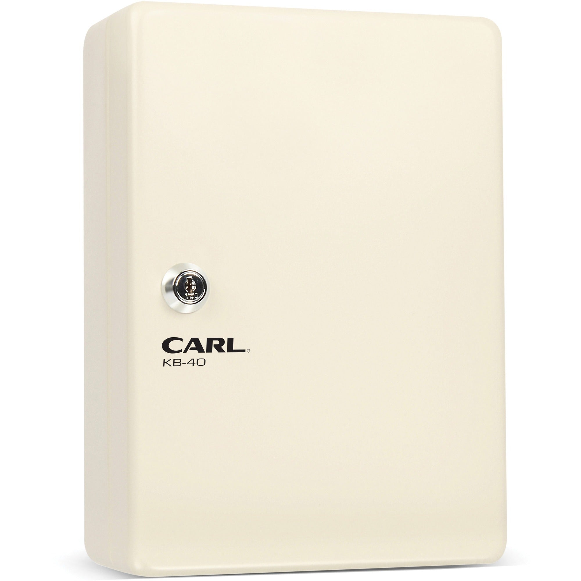 CARL Steel Security Key Cabinet - 10.3" Length x 7" Width x 3.5" Height - Lockable, Wall Mountable - Ivory - Steel