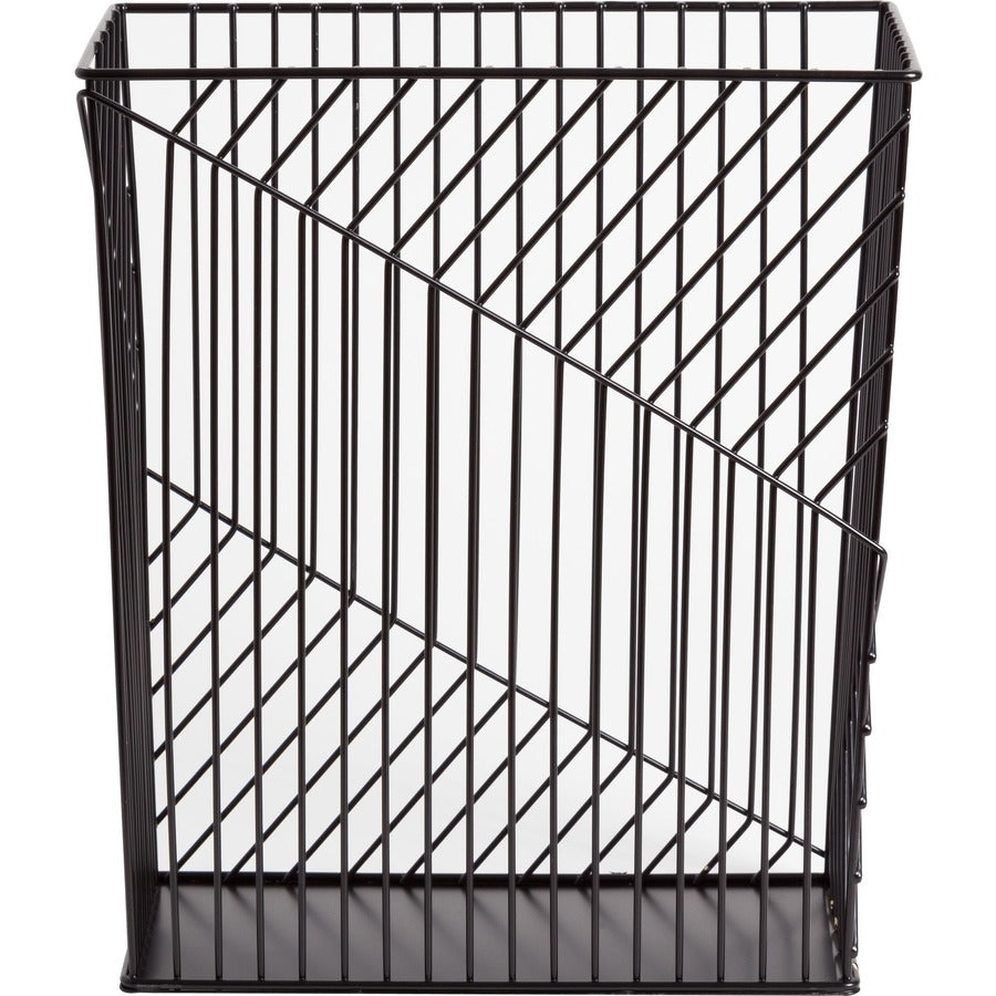 U Brands Vena Trash Can - 14.2" Height x 12.2" Width x 6" Depth - Metal - Black - 1 Each