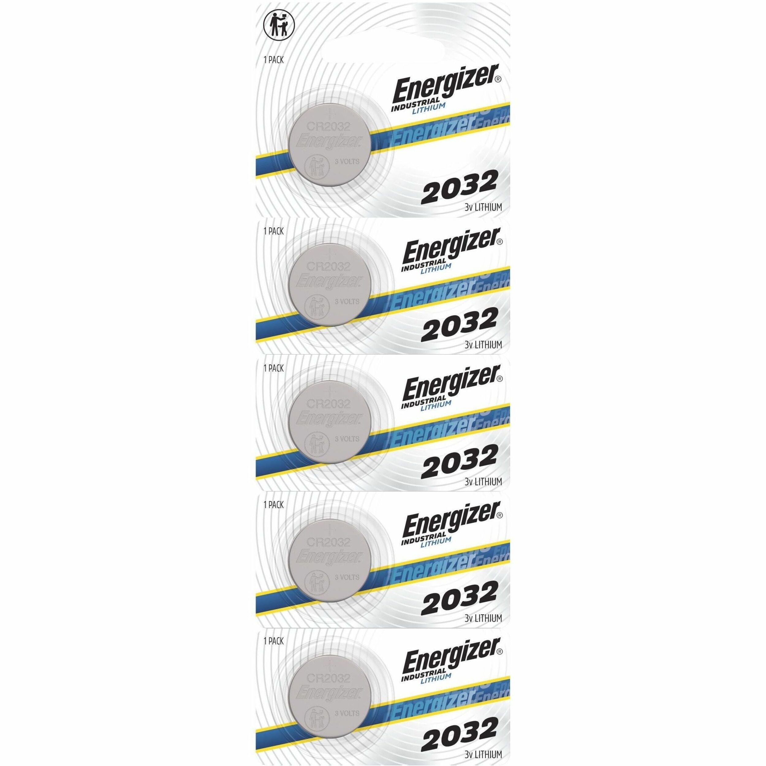 Energizer Industrial Battrey - For Digital Thermometer, Multimeter, Construction, Facility Maintenance, Medical Center, Office, Classroom, Electronics, Digital Scale - Coin Cell - 5 / Pack