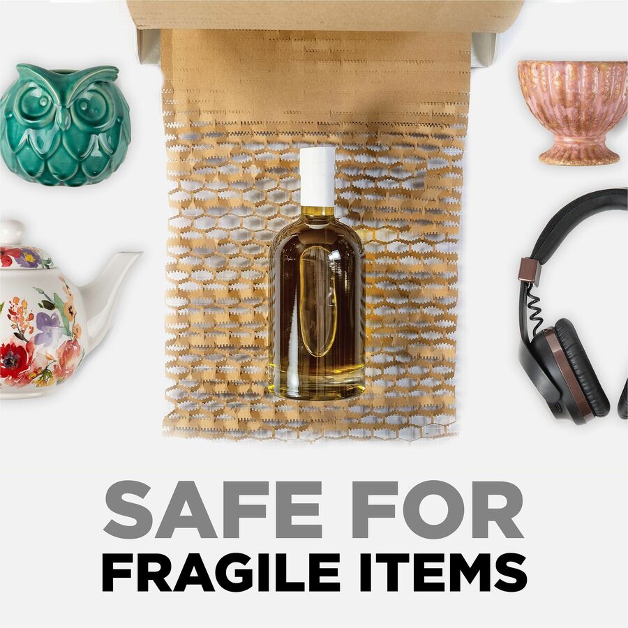 Scotch Cushion Lock Protective Wrap - 12" Width x 175 ft Length - Cushioned, Recyclable, Easy to Use - Kraft Paper - Brown - 1 Roll