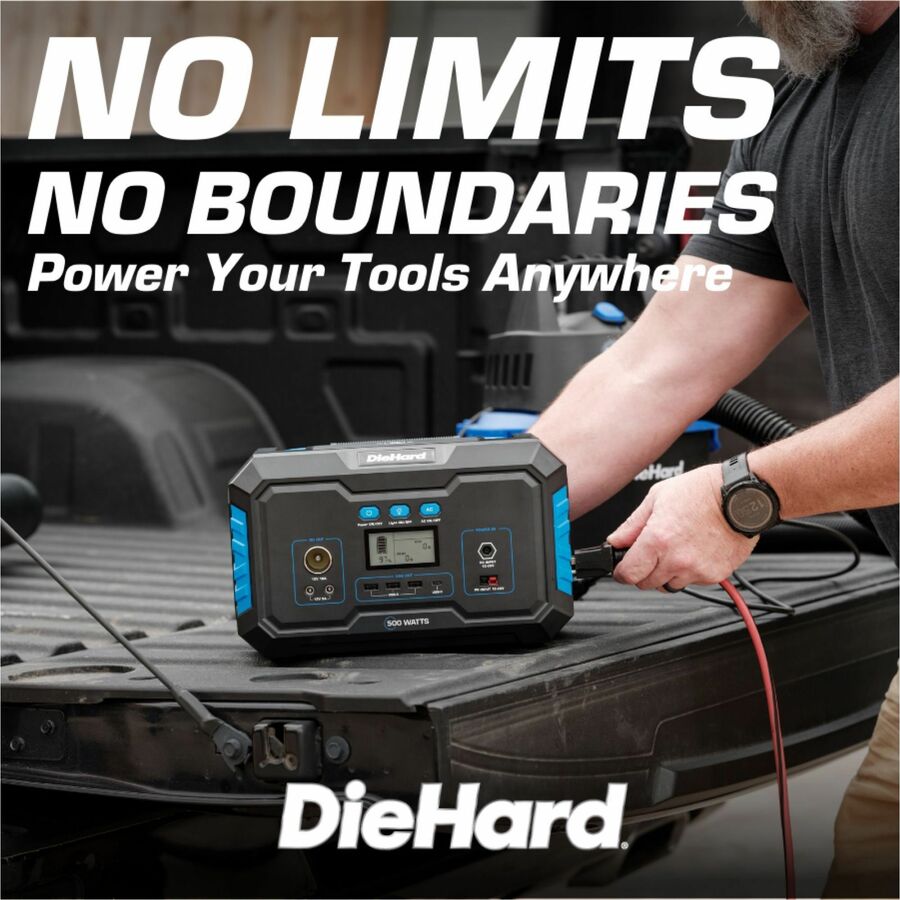 DieHard 500-Watt Lithium-ion Portable Power Station/Solar Generator - Lithium Ion (Li-Ion) - Rich Black