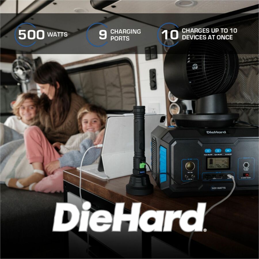 DieHard 500-Watt Lithium-ion Portable Power Station/Solar Generator - Lithium Ion (Li-Ion) - Rich Black