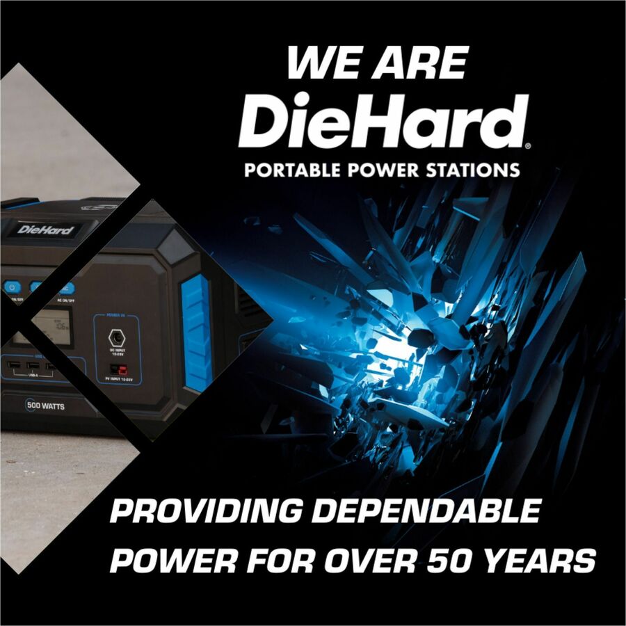 DieHard 500-Watt Lithium-ion Portable Power Station/Solar Generator - Lithium Ion (Li-Ion) - Rich Black