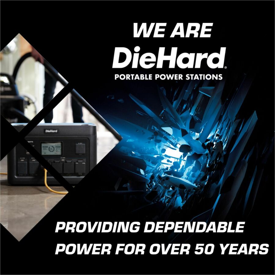 DieHard 2400-Watt Lithium-ion Portable Power Station/Solar Generator - Lithium Ion (Li-Ion) - Rich Black