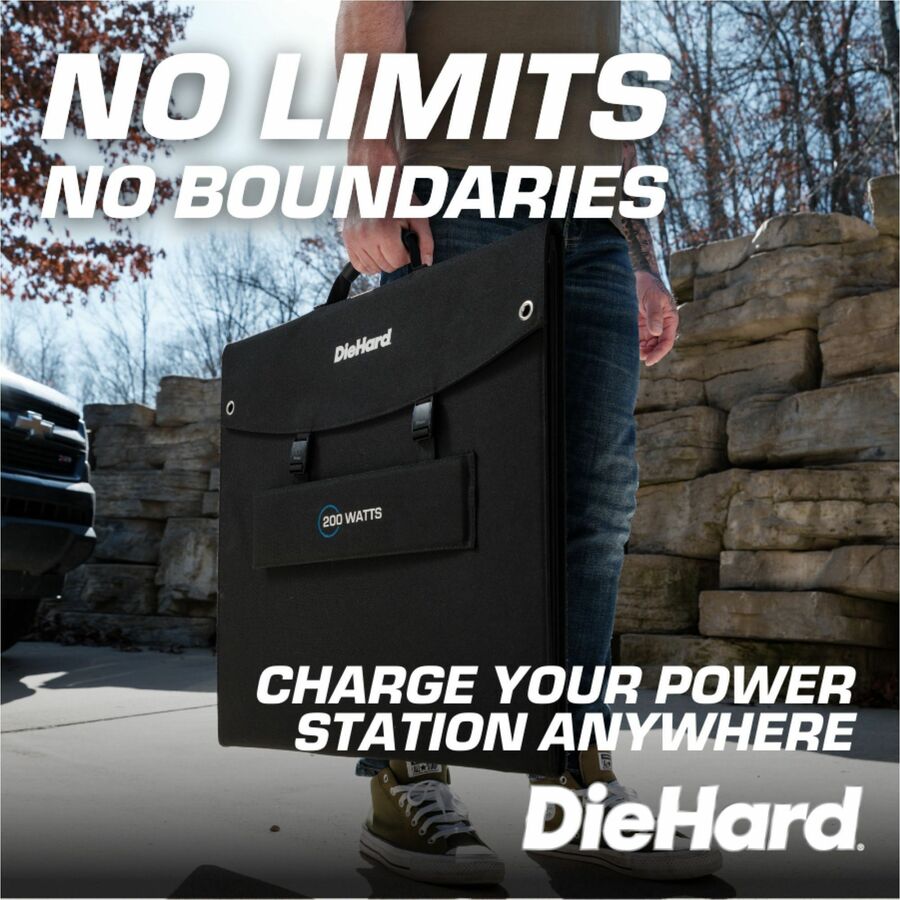 DieHard 200-Watt Solar Panel for Portable Power Station - x 31.5" Width x 10.5 ft Depth - Rich Black - 1 Each