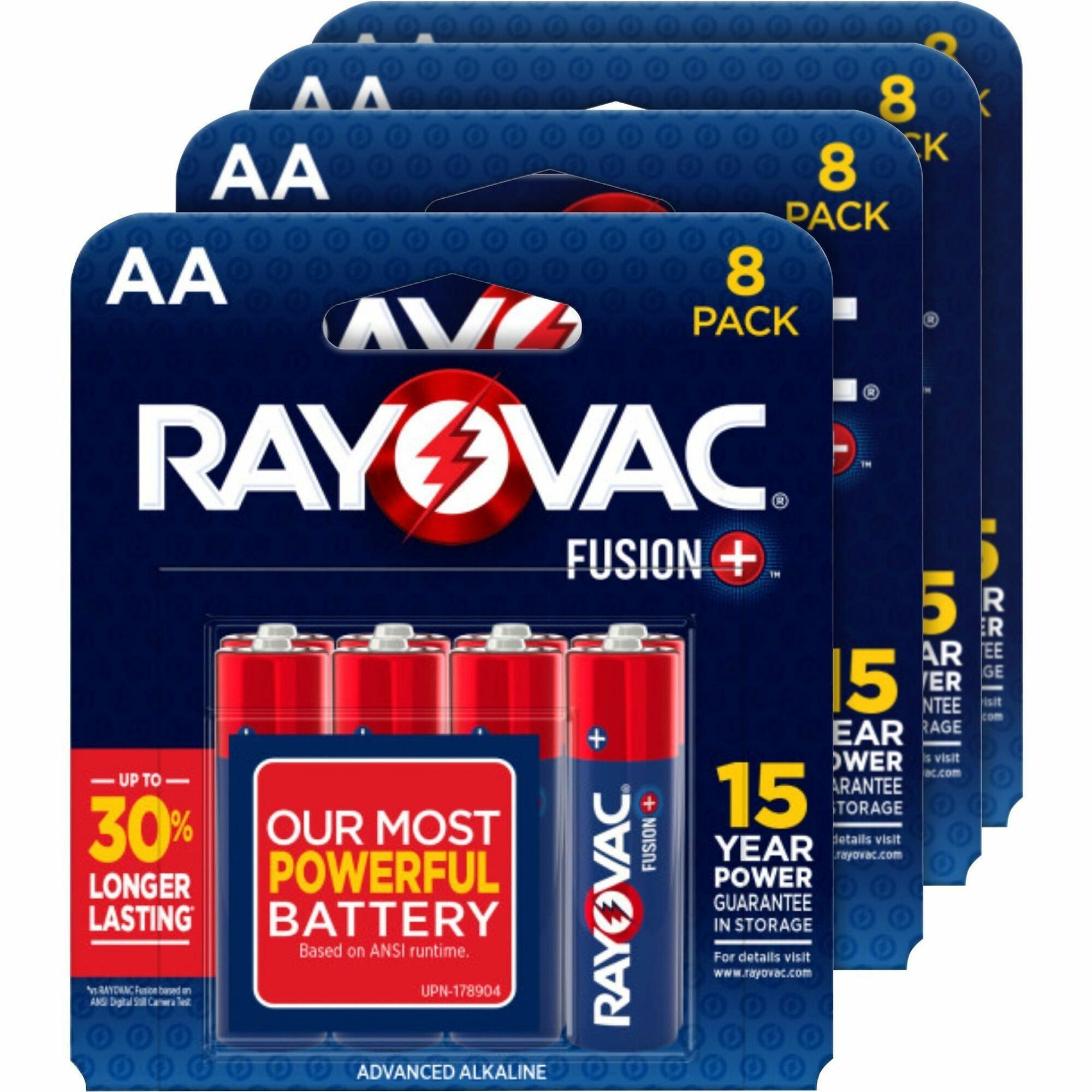Rayovac Fusion Battery - For Microphone, Toy, Video Game Controller, Headset, Remote Control Aircraft, High Drain Device - AA - 8 Batteries/Pack - 24 / Carton