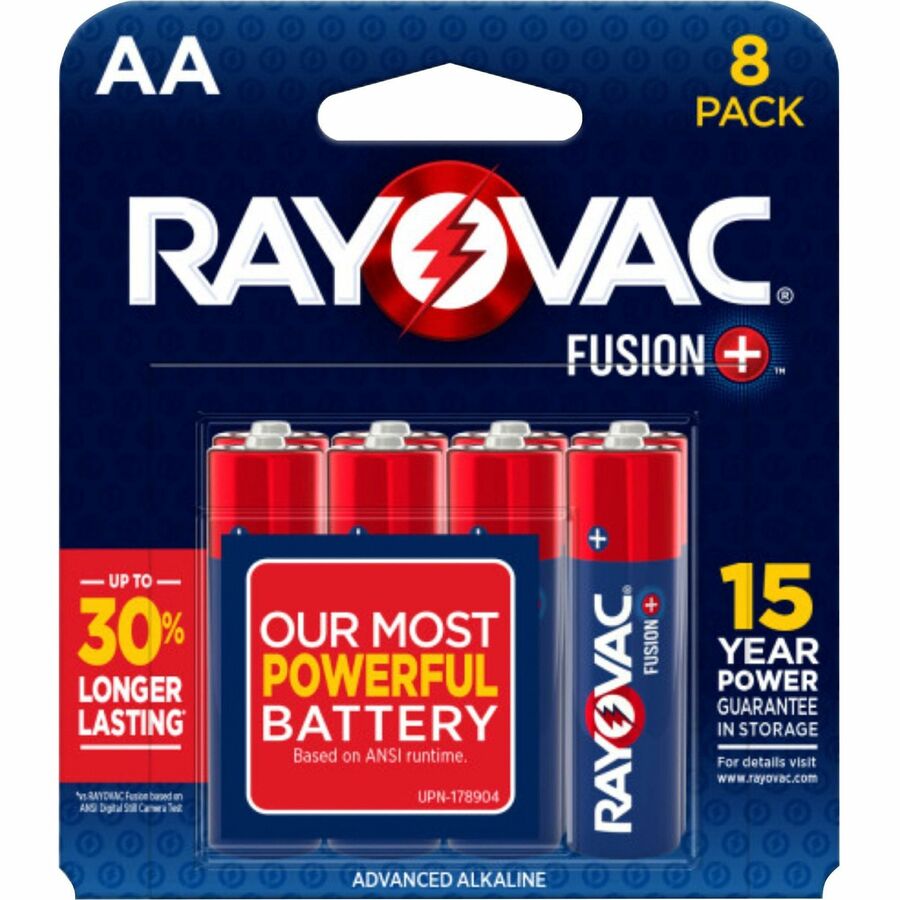 Rayovac Fusion Battery - For Microphone, Toy, Video Game Controller, Headset, Remote Control Aircraft, High Drain Device - AA - 8 Batteries/Pack - 24 / Carton