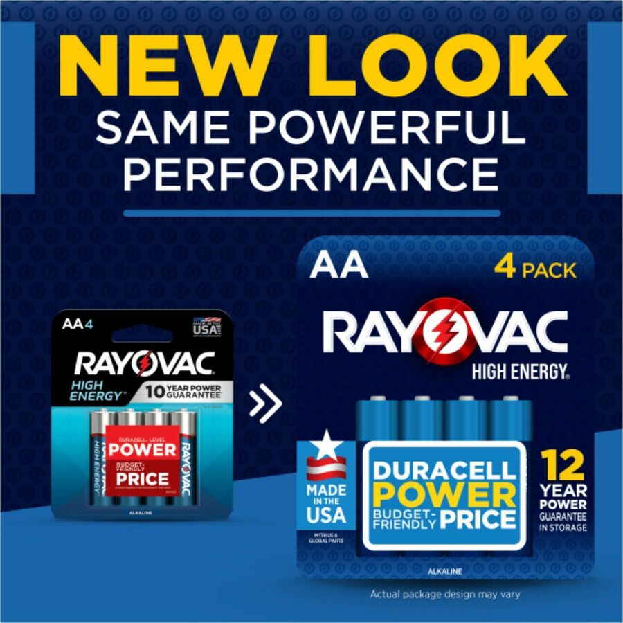 Rayovac Alkaline AA Batteries - For Flashlight, Mouse, Remote Control, Household - AA - 12 / Pack