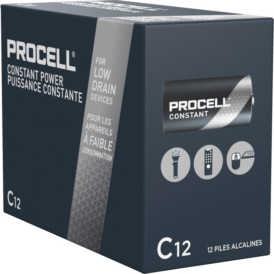 Procell by Duracell Alkaline C Batteries - For Multipurpose - C - 7000 mAh - 1.5 V DC - 12 / Box