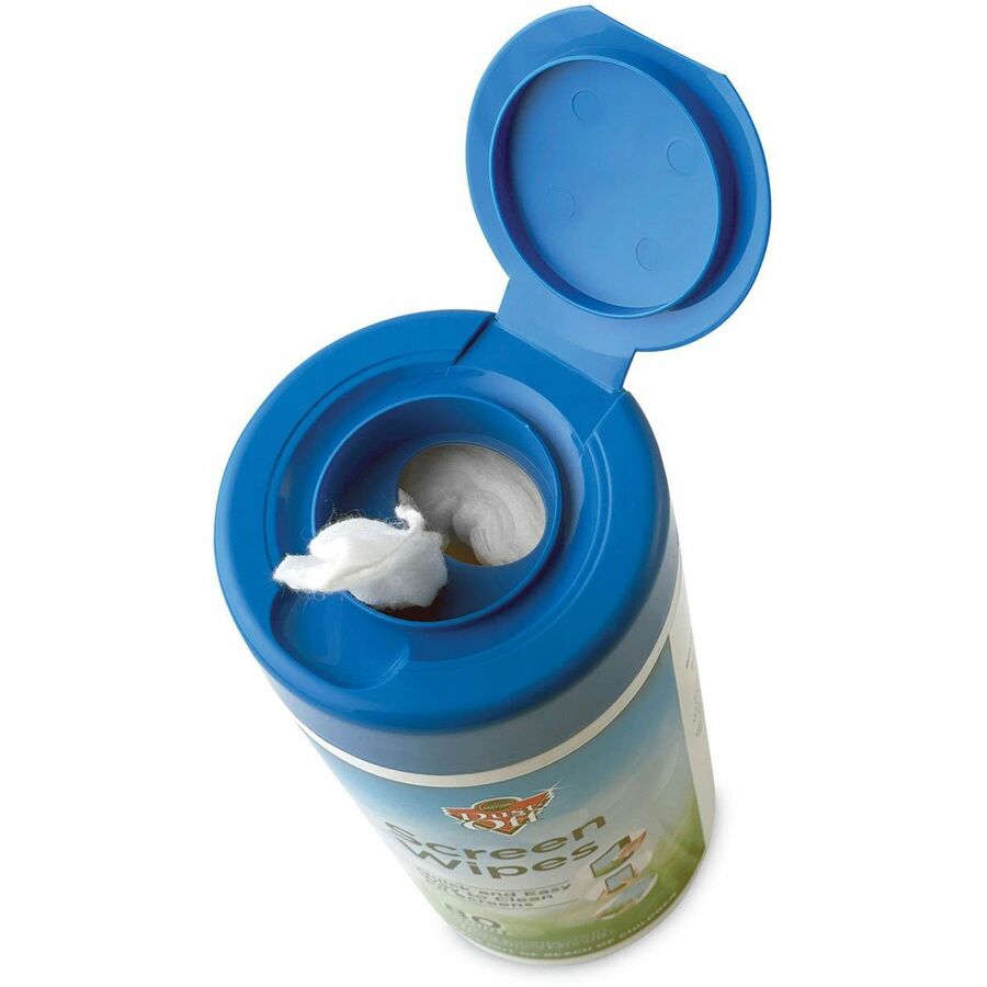 Dust-Off Anti-Static Monitor Wipes - For Monitor - Streak-free, Pre-moistened, Non-abrasive, Alcohol-free, Anti-static - White - 80/Tub - 1 Each