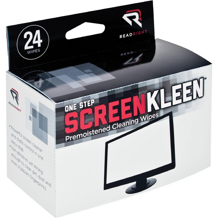 Read Right One Step CRT Screen Cleaning Wipes - 24 / Box