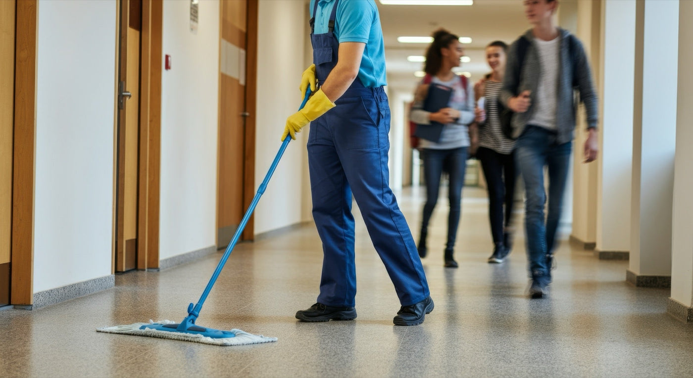 Personal mopping floor in school