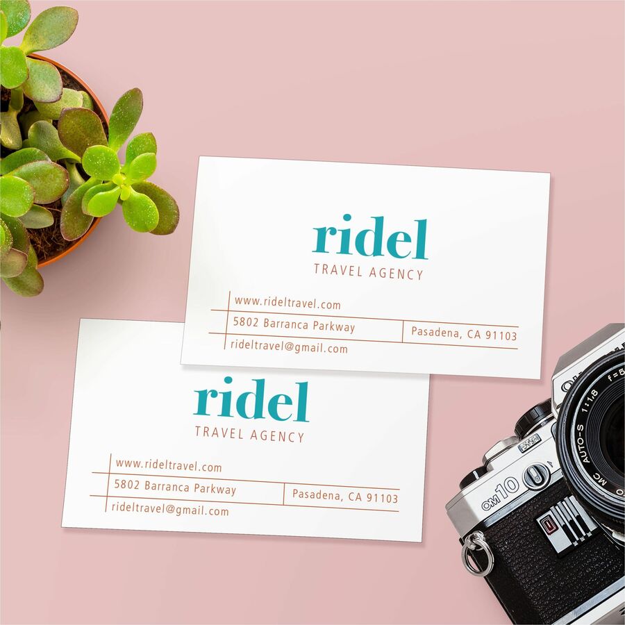 Avery®  Business Card - 97 Brightness - A4 - 8 1/2" x 11" - 80 lb Basis Weight - 216 g/m&#178; Grammage - Matte - Perforated, Heavyweight, Smooth Edge, Printable, Double-sided, Anti-jam, Smudge-free, Recyclable, Biodegradable - White - 250 / Pack