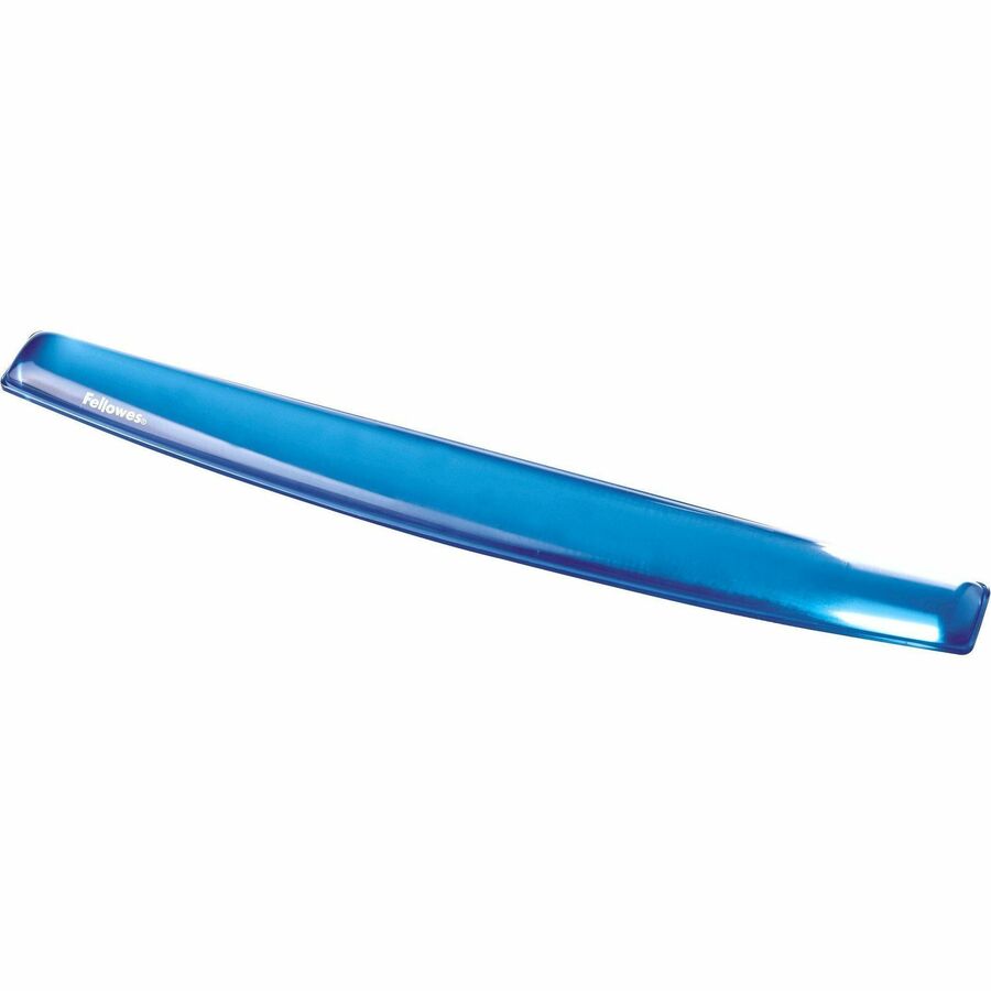 Fellowes Gel Wrist Rest - 0.63" Height x 18.50" Width x 2.25" Depth - Blue - Gel, Rubber, Cloth - Stain Resistant, Skid Proof - 1 Each