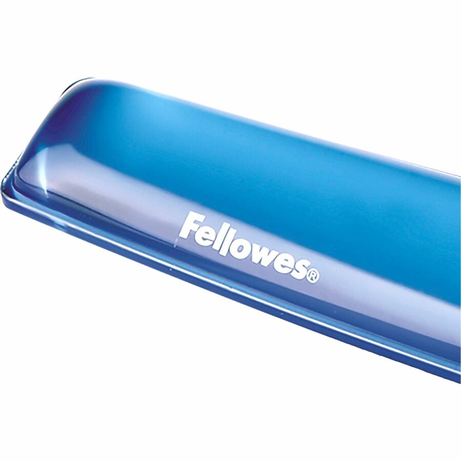 Fellowes Gel Wrist Rest - 0.63" Height x 18.50" Width x 2.25" Depth - Blue - Gel, Rubber, Cloth - Stain Resistant, Skid Proof - 1 Each