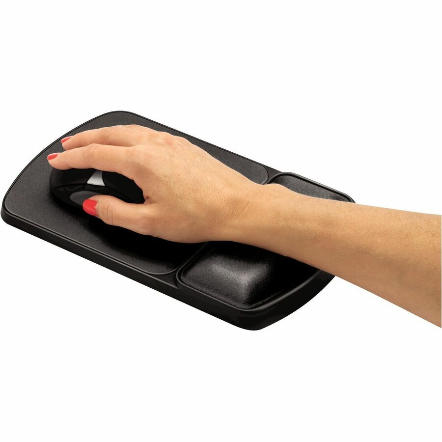 Fellowes Gel Wrist Rest and Mouse Pad - 0.94" Height x 6.25" Width x 10.13" Depth - Platinum, Graphite - Gel - Wear Resistant, Tear Resistant, Skid Proof - 1 Each