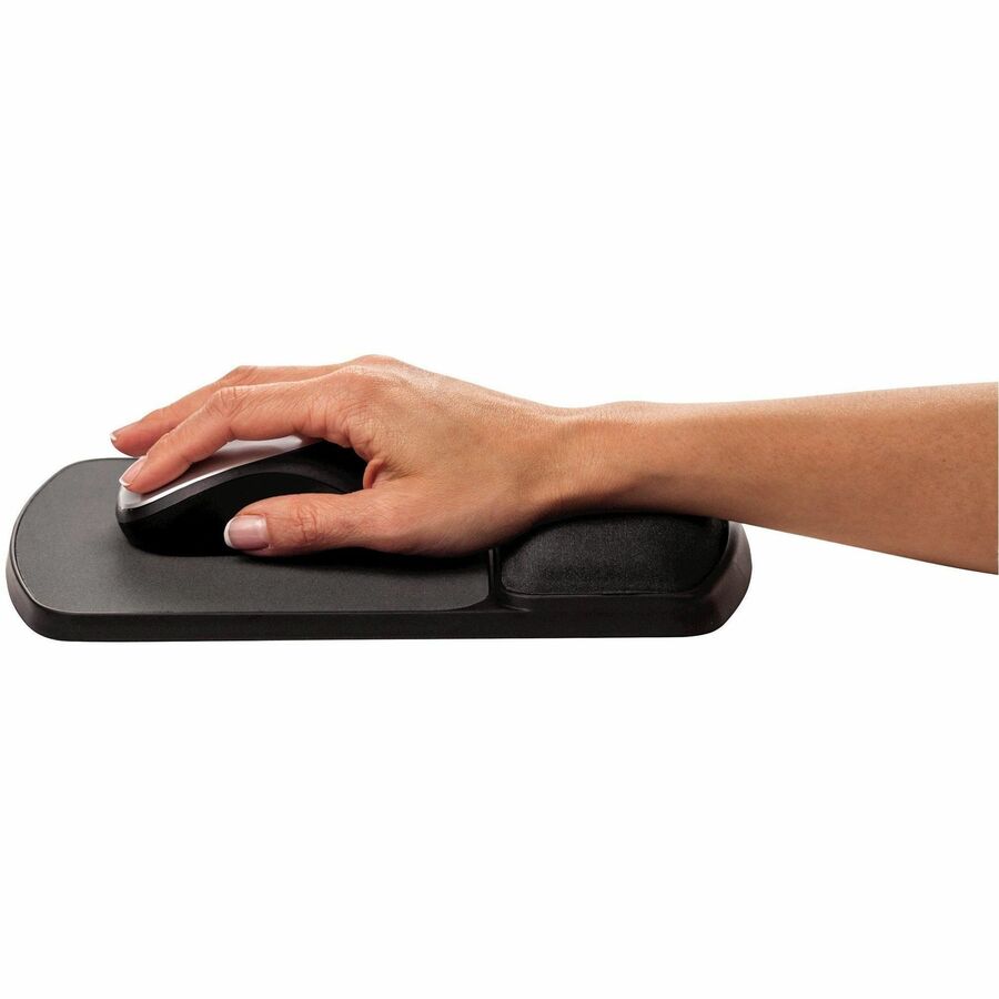 Fellowes Gel Wrist Rest and Mouse Pad - 0.94" Height x 6.25" Width x 10.13" Depth - Platinum, Graphite - Gel - Wear Resistant, Tear Resistant, Skid Proof - 1 Each