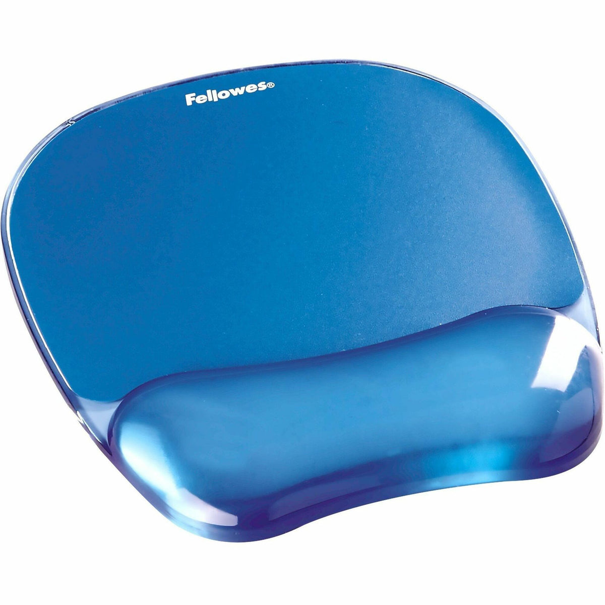 Fellowes Crystals Gel Mousepad/Wrist Rest - 0.75" Height x 7.88" Width x 9.19" Depth - Blue - Gel, Rubber - Stain Resistant, Skid Proof - 1 Each