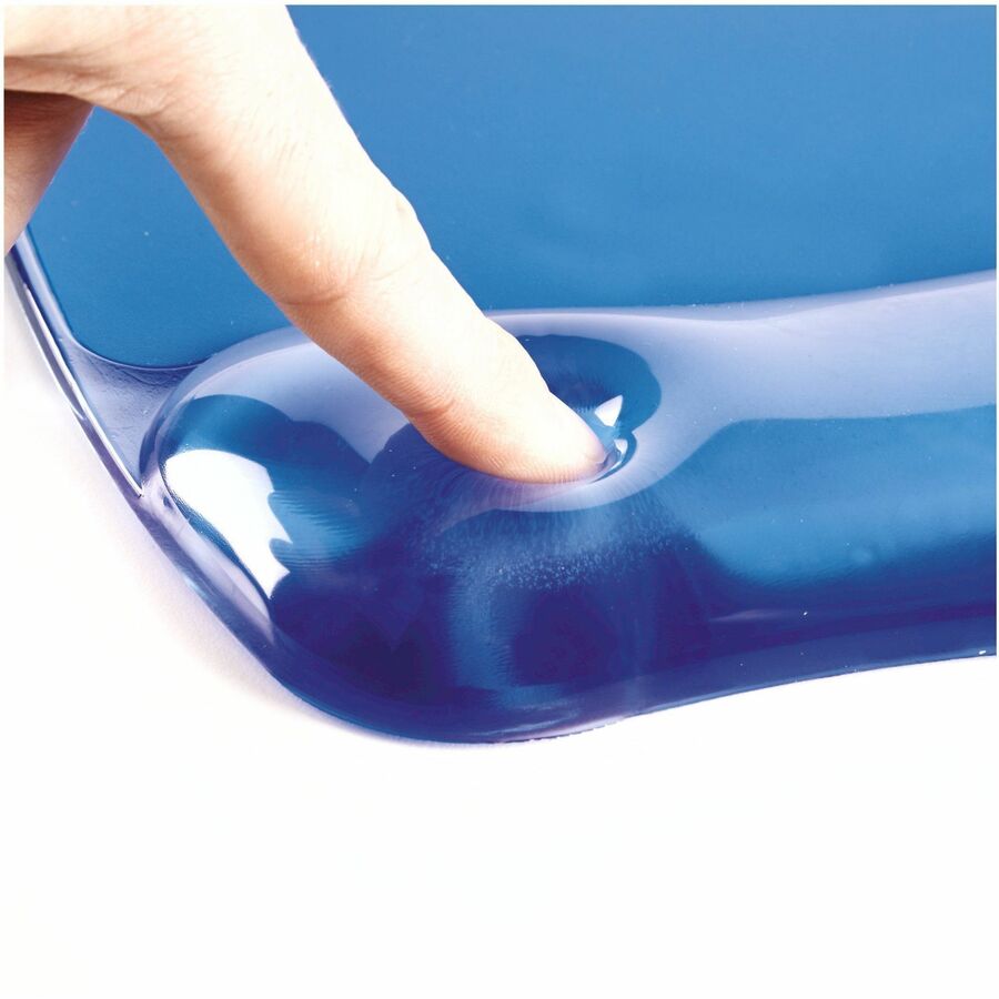 Fellowes Crystals Gel Mousepad/Wrist Rest - 0.75" Height x 7.88" Width x 9.19" Depth - Blue - Gel, Rubber - Stain Resistant, Skid Proof - 1 Each