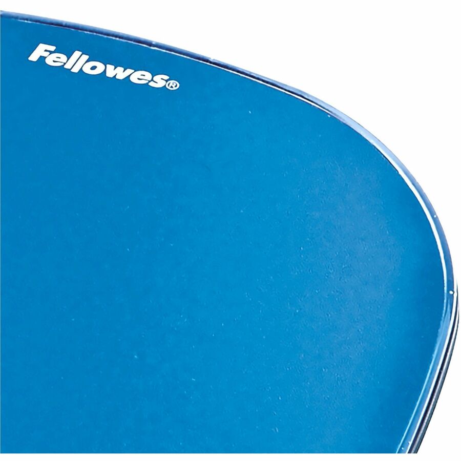 Fellowes Crystals Gel Mousepad/Wrist Rest - 0.75" Height x 7.88" Width x 9.19" Depth - Blue - Gel, Rubber - Stain Resistant, Skid Proof - 1 Each