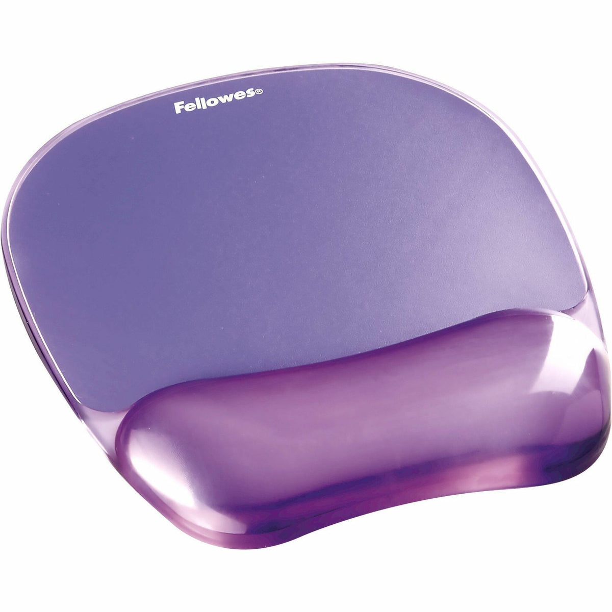 Fellowes Crystals Gel Mousepad/Wrist Rest - 0.75" Height x 7.88" Width x 9.19" Depth - Purple - Rubber, Gel - Stain Resistant, Skid Proof - 1 Each