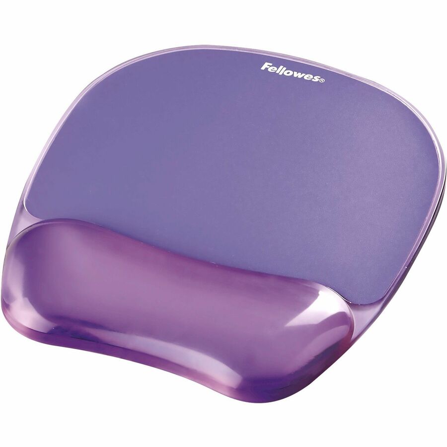 Fellowes Crystals Gel Mousepad/Wrist Rest - 0.75" Height x 7.88" Width x 9.19" Depth - Purple - Rubber, Gel - Stain Resistant, Skid Proof - 1 Each