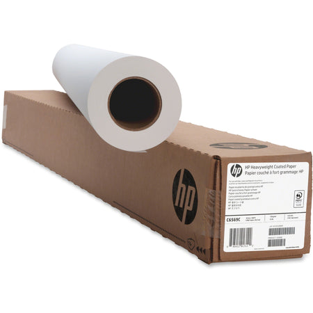 HP Heavyweight Coated Paper - 90 Brightness - 91% Opacity - 42" x 100 ft - 35 lb Basis Weight - Matte - Heavyweight - Bright White - 1 Roll