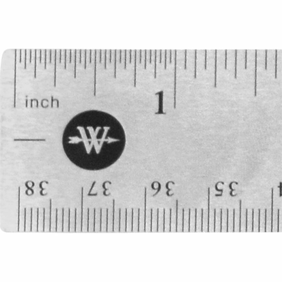 Westcott Stainless Steel Rulers - 15" Length x 1" Width - 1/16, 1/32 Graduations - Metric, Imperial Measuring System - Stainless Steel - Stainless Steel - 1 Each